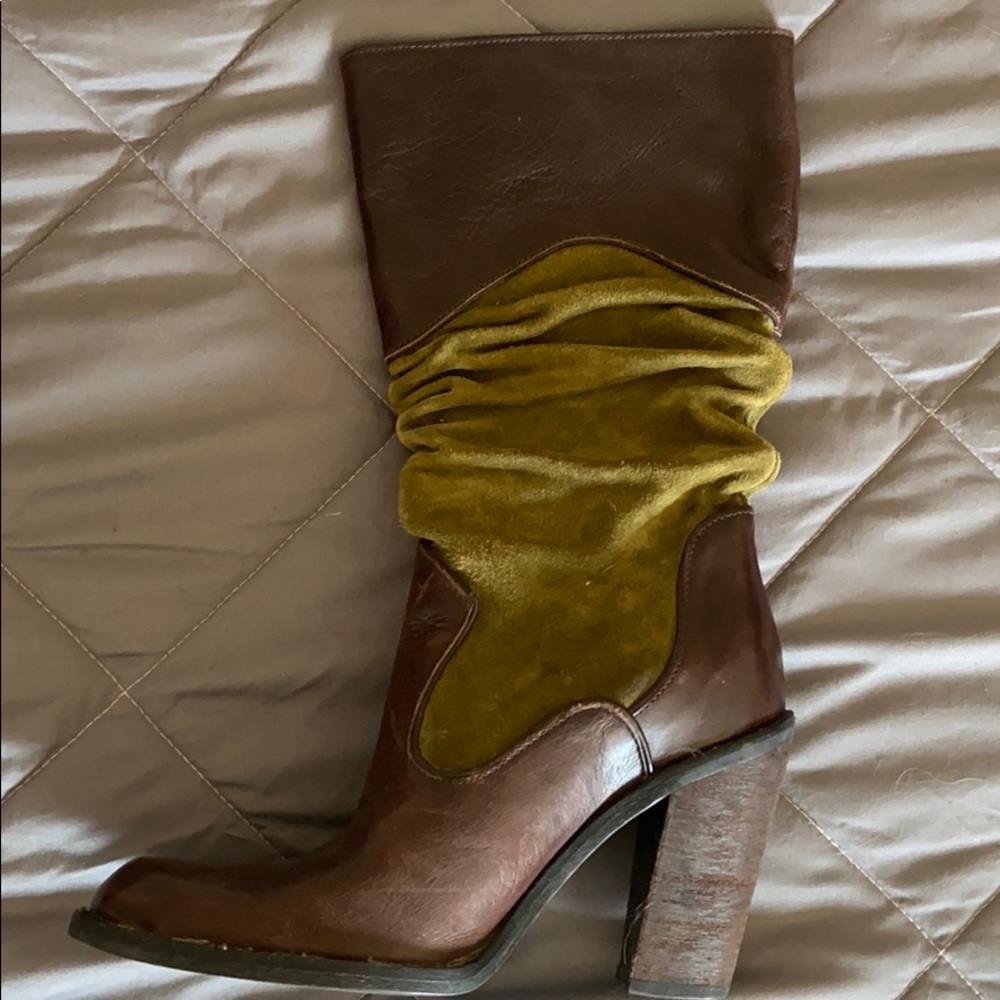 Olive green and dark brown Antonio Melani boots